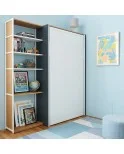 Cama vertical modelo E/LINE. Disponible desde 80x180 cm a 105x200 cm, fondo y colores personalizados.