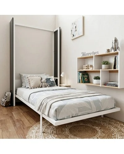 Cama vertical modelo E/LINE. Disponible desde 80x180 cm a 105x200 cm, fondo y colores personalizados.