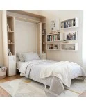 Cama vertical modelo E/LINE. Disponible desde 80x180 cm a 105x200 cm, fondo y colores personalizados.