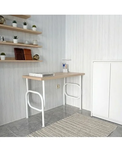 Patas para mesa, Juego 2 unidades, Metálicas, mesas salón comedor, jardín, Modelo BADAJOZ.