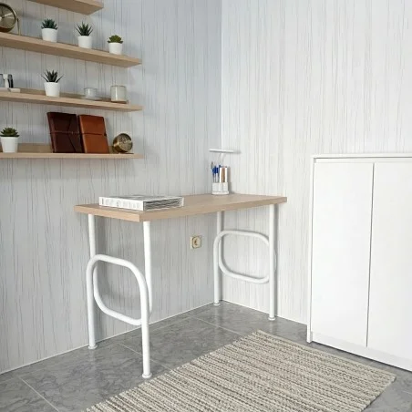 Patas para mesa, Juego 2 unidades, Metálicas, mesas salón comedor, jardín, Modelo BADAJOZ.