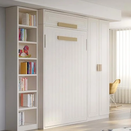 Cama Vertical MK21 - Acabado Lacado, Para colchón de 135 cm, Producto Personalizado.