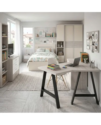 Patas para mesa, Juego 2 unidades, Modelo NEUS, Metálicas, Salón, oficina, Estudio, Dormitorio.