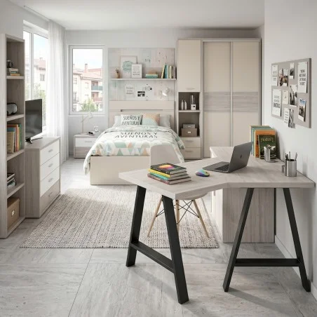 Patas para mesa, Juego 2 unidades, Modelo NEUS, Metálicas, Salón, oficina, Estudio, Dormitorio.