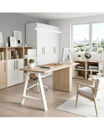 Patas para mesa, Juego 2 unidades, Modelo NEUS, Metálicas, Salón, oficina, Estudio, Dormitorio.