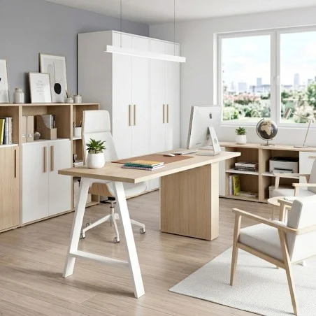 Patas para mesa, Juego 2 unidades, Modelo NEUS, Metálicas, Salón, oficina, Estudio, Dormitorio.