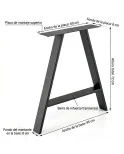 Patas para mesa, Juego 2 unidades, Modelo NEUS, Metálicas, Salón, oficina, Estudio, Dormitorio. Patas para mesa, Juego 2 unidades, Modelo NEUS, Metálicas, Salón, oficina, Estudio, Dormitorio.
