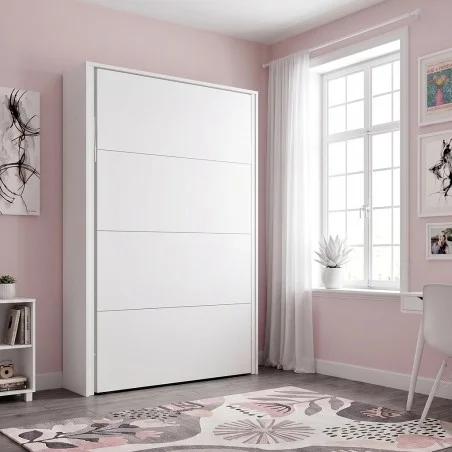 Cama vertical ALASKA, Somier incluido, desde 80x180 cm a 150x200 cm, Fondo y colores personalizados.