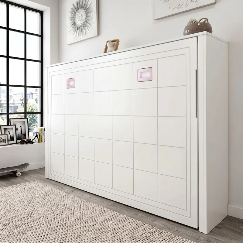 PROMOCIÓN Cama Horizontal, Acabado lacado Blanco. 105X190 CM
