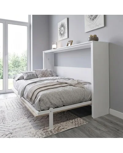 PROMOCIÓN Cama Horizontal, Acabado lacado Blanco. 105X190 CM