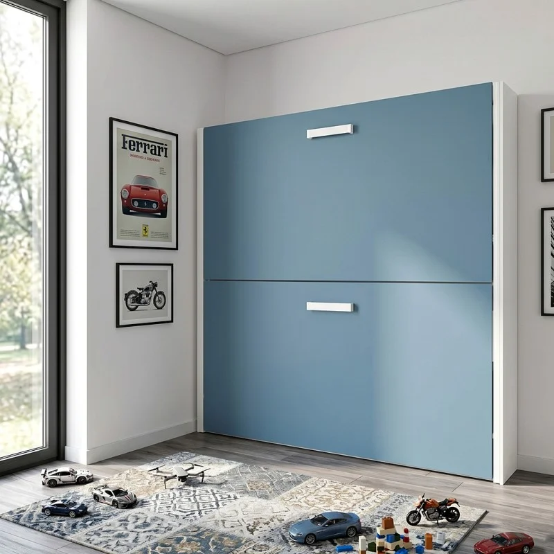 Litera horizontal Modelo Barcelona/TOP, Fondo 35 cm, Azul y Blanco. 90x190 cm. Litera horizontal Modelo Barcelona/TOP, Fondo 35 cm, Azul y Blanco. 90x190 cm.