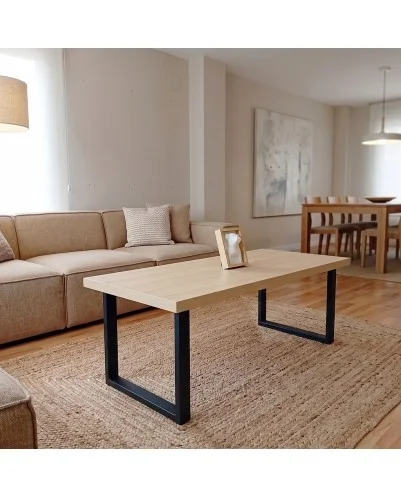 Patas para mesa de centro, Juego 2 unidades, Metálicas, mesas salón comedor, Bancos de jardín, Modelo RIOJA.