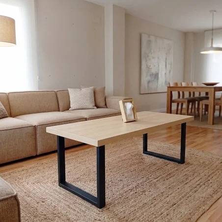 Patas para mesa de centro, Juego 2 unidades, Metálicas, mesas salón comedor, Bancos de jardín, Modelo RIOJA.