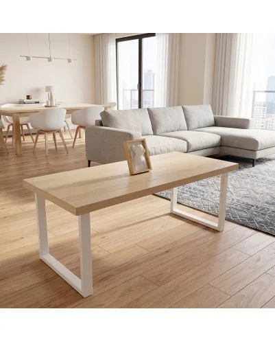 Patas para mesa de centro, Juego 2 unidades, Metálicas, mesas salón comedor, Bancos de jardín, Modelo RIOJA.
